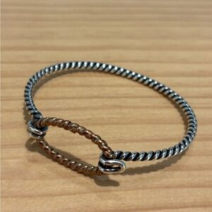 James Avery Silver & Gold Twisted Hook-On Charm Bracelet